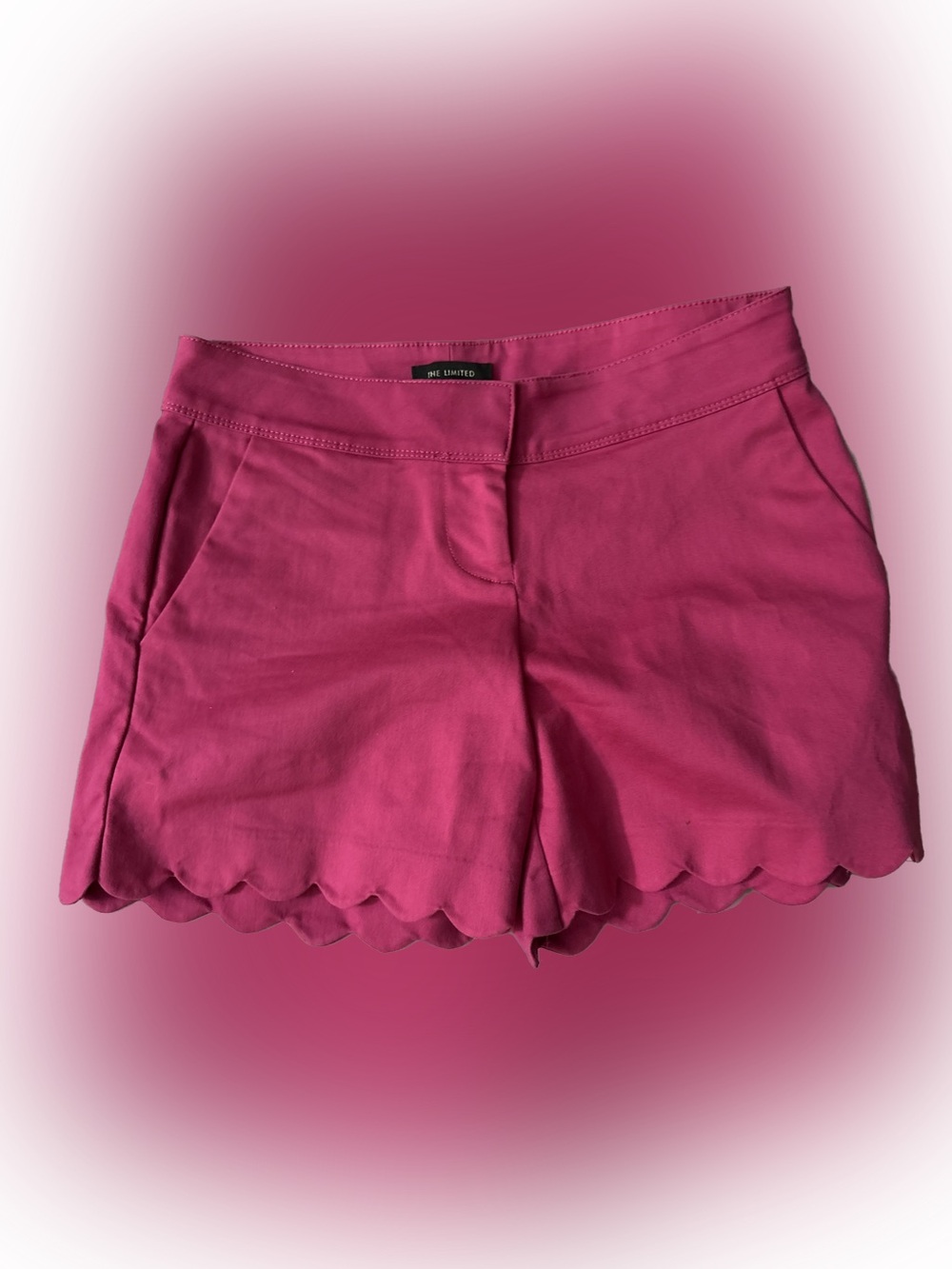 The Limited Pink Scalloped Hem Shorts